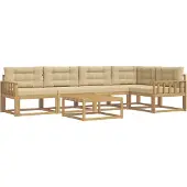 vidaXL Ensemble de canapés d'extérieur , 6 pièces, blanc et beige, en polyester