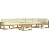 vidaXL Ensemble de salon de jardin , 7 pièces, blanc et crème, en polyester