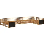 vidaXL Ensemble de canapés 10 pièces en bois massif d'acacia