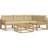 vidaXL Ensemble de canapés d'extérieur , 5 pièces, blanc et beige, en polyester