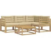 vidaXL Ensemble de canapés d'extérieur , 5 pièces, blanc et beige, en polyester