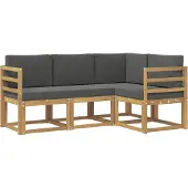 vidaXL Ensemble de salon de jardin 4 pièces, blanc et anthracite
