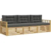 vidaXL - Ensemble de salon de jardin, 3 pièces, blanc et anthracite, en polyester