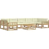 vidaXL Ensemble de salon de jardin 6 pièces, blanc et crème