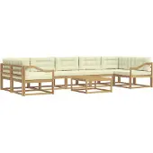 vidaXL Ensemble de salon de jardin 6 pièces, blanc et crème