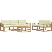 vidaXL Ensemble de salon de jardin 6 pièces, blanc et crème