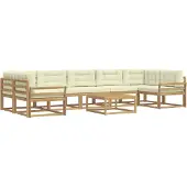 vidaXL Ensemble de salon de jardin 6 pièces, blanc et crème