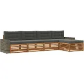 vidaXL Ensemble de canapés d'extérieur , 5 pièces, en polyester, couleurs : naturel et anthracite