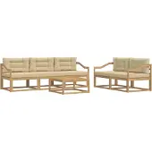 vidaXL Ensemble de salon de jardin 6 pièces, blanc et beige