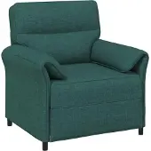 vidaXL Ensemble de canapés, 2 pièces, tissu vert foncé