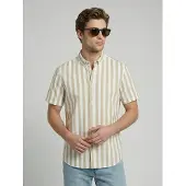 JJ REBEL Chemise 'JREBALFRED' noisette / blanc