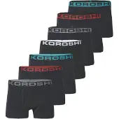 KOROSHI Boxers turquoise / rouge / noir / blanc