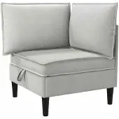 vidaXL Canapé d'angle avec rangement, velours gris clair