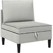 vidaXL Canapé deux places avec rangement , velours gris clair