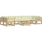 vidaXL Ensemble de salon de jardin 6 pièces, blanc et crème