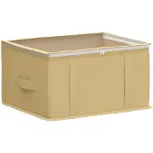 vidaXL Boîte de rangement avec fenêtre transparente sur le dessus, en tissu non tissé crème