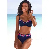 LASCANA Hauts de bikini bleu marine / turquoise / bleu cobalt / rose néon