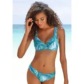 LASCANA Hauts de bikini sport pétrole / blanc