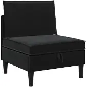 vidaXL Canapé central avec rangement, velours noir