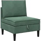 vidaXL Canapé central avec rangement, vert d'eau, velours