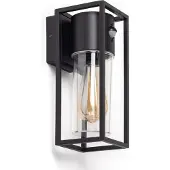 LEDKIA Applique Murale Extérieure Aluminium Avec Détecteur De Mouvement Siawja Noir