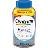 Centrum Silver Men 50+ multivitamines/multiminéraux, 275 comprimés