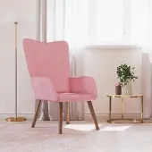 Prolenta Maison Exclusive - Fauteuil de détente en velours rose