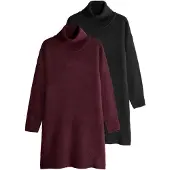 The Set Robes en maille bourgogne / noir
