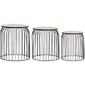 Syfax Tables basses 3 pcs Noir