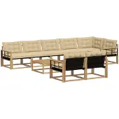 vidaXL Ensemble de canapés d'extérieur , 9 pièces, blanc et beige, 79 x 79 x 37 cm