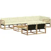 vidaXL Ensemble de canapés d'extérieur , 9 pièces, blanc et crème, 79 x 79 x 37 cm