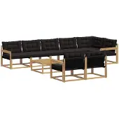 vidaXL Ensemble de canapés d'extérieur , 9 pièces, blanc et noir, 79 x 79 x 37 cm