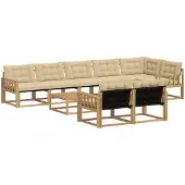 vidaXL Ensemble de canapés d'extérieur , 9 pièces, blanc et beige, 79 x 79 x 37 cm