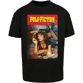 Mc Clothes T-Shirt 'Pulp Fiction Poster' beige / jaune / rouge carmin / noir