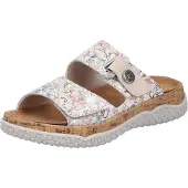 Rieker Mule beige / pétrole / rouge / blanc