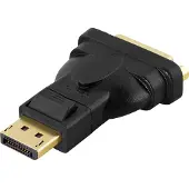 Deltaco DisplayPort - DVI-D Single Link adapter, black, Adaptateur données + vidéo, Noir
