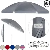 Kingsleeve Parasol bleu 180cm réglable en hauteur inclinable plage