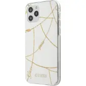 GUESS Guhcp12Lpcuchwh Iphone12 Pro Max 6,7 Biały/White Hardcase Gold Chain Collection