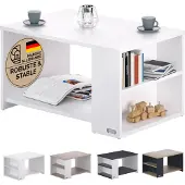 Casaria Table basse Santa Cruz Blanc 90x60x50cm