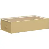vidaXL Boîte de rangement avec fenêtre transparente sur le dessus, en tissu non tissé crème