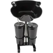 OEM Shampoo-Basin, hauteur réglable, design double seau, noir