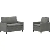 vidaXL Ensemble de canapés, 2 pièces, gris foncé, en velours
