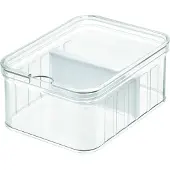IDesign Boîte de rangement Boîte isotherme avec compartiments, 21,2 x 16,2 x 9,6 cm, plastique, transparent - | Crisp