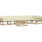 vidaXL Ensemble de canapés d'extérieur , 7 pièces, blanc et crème, 79 x 79 x 37 cm