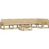 vidaXL Ensemble de salon de jardin 7 pièces, blanc et beige