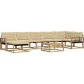 vidaXL Ensemble de canapés d'extérieur , 8 pièces, blanc et beige, 79 x 79 x 37 cm