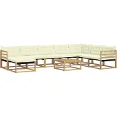vidaXL Ensemble de canapés d'extérieur , 9 pièces, blanc et crème, 79 x 79 x 37 cm