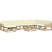 vidaXL Ensemble de canapés d'extérieur , 9 pièces, blanc et crème, 79 x 79 x 37 cm