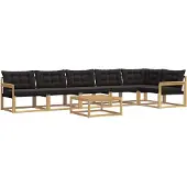 vidaXL Ensemble de canapés d'extérieur , 7 pièces, blanc et noir, 79 x 79 x 37 cm