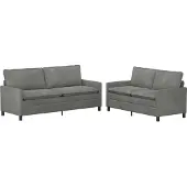 vidaXL Ensemble de canapés, 2 pièces, gris foncé, en velours